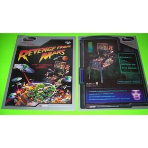 Revenge From Mars Pinball FLYERS Set Of 2 NOS Bally Original Space Age Aliens